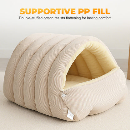 Huisdierenbed Grondloze Iglohut – Zachte Igloo Pluche Slaapplek Klein Medium Groot Kat Hond Winter