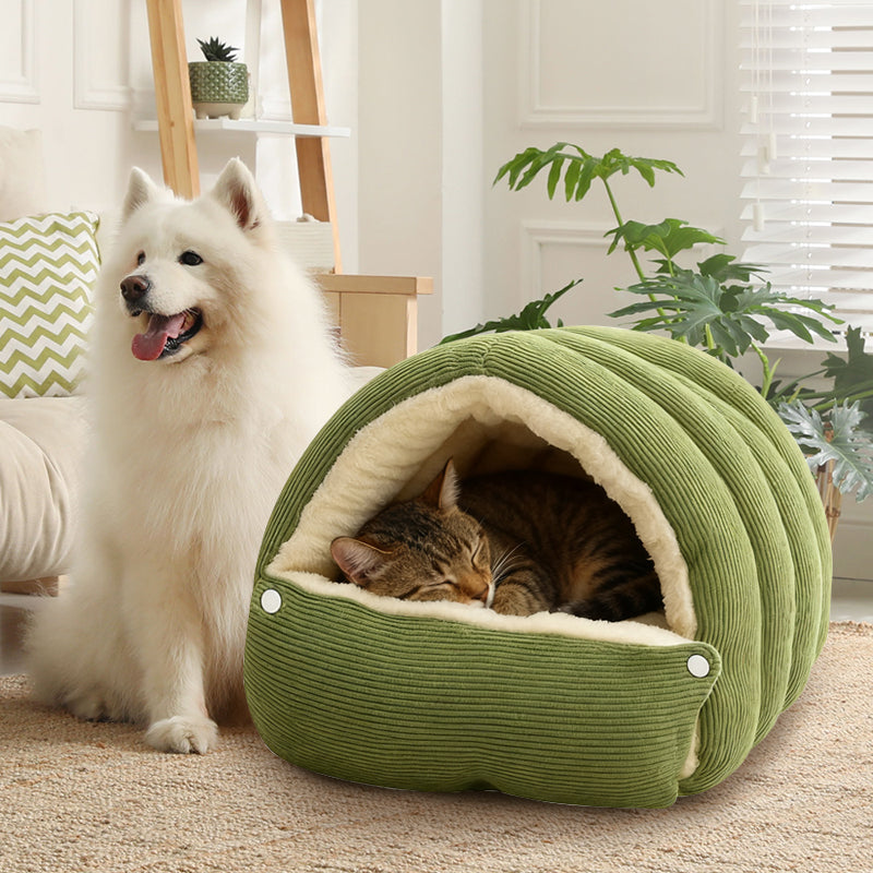 Huisdierenbed Grondloze Iglohut – Zachte Igloo Pluche Slaapplek Klein Medium Groot Kat Hond Winter
