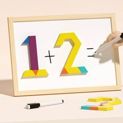 Magnetisch Houten Puzzelspel voor Kinderen – Educatief Leerspel met 180 of 220 Blokken en Vormkaarten
