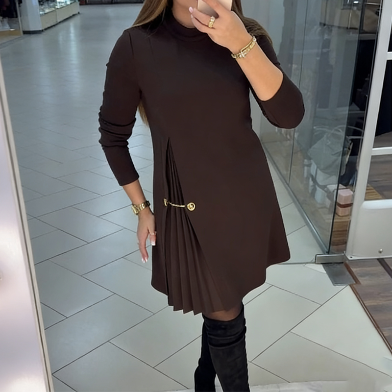 Dames elegante jurk met lange mouwen
