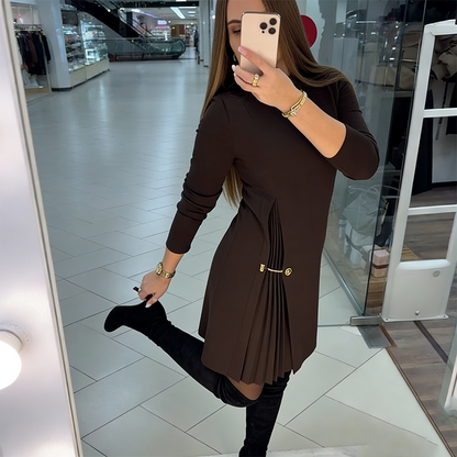 Dames elegante jurk met lange mouwen