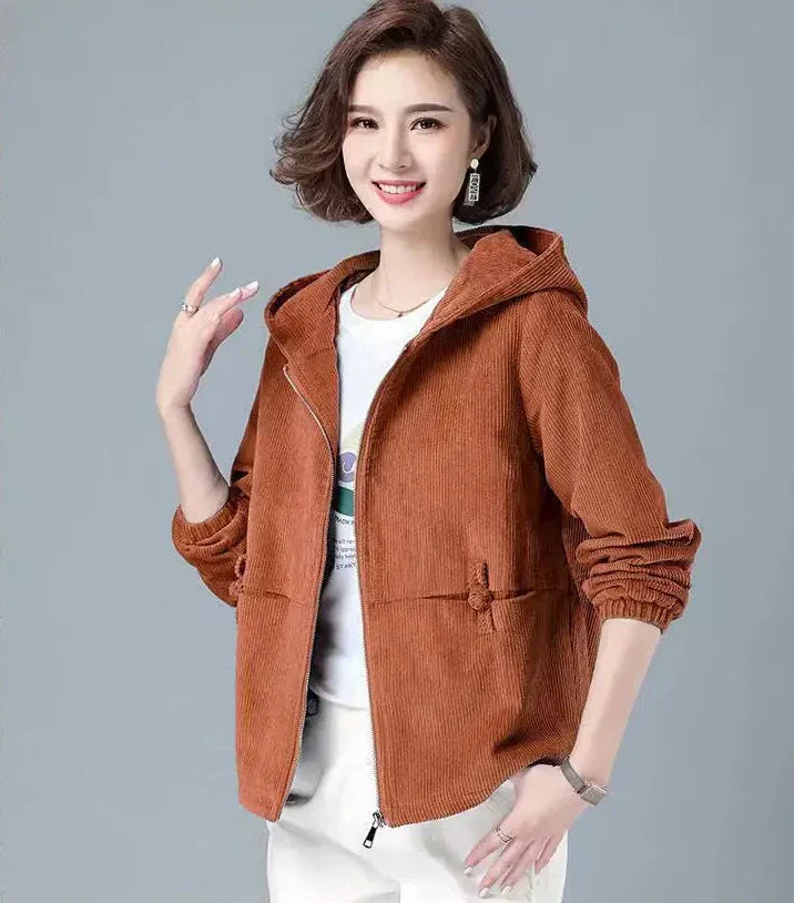 Damesjack Corduroy Warm met Capuchon Stevig - StudioMarella