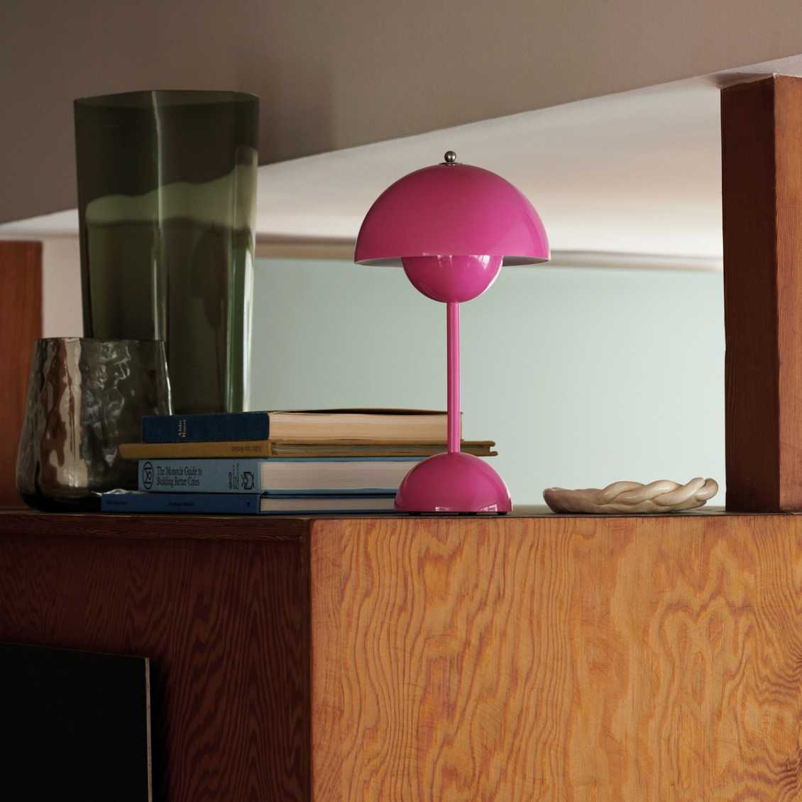 Tafellamp paddenstoel LED USB oplaadbaar draadloos nachtkastje bureau sfeerlicht interieur