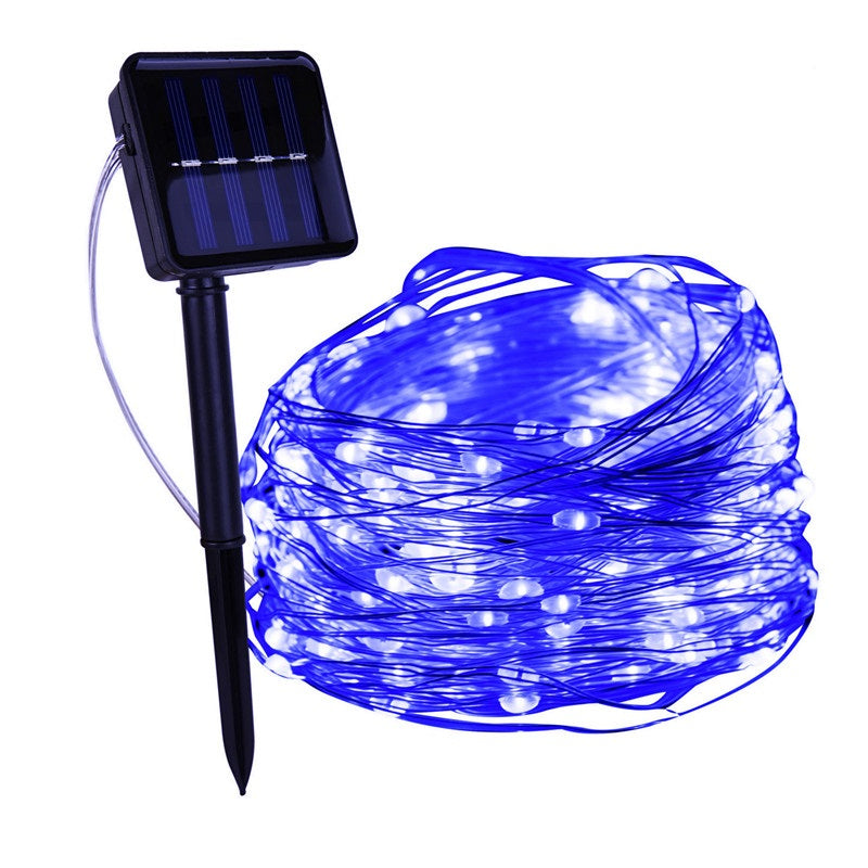 Solar LED Lichtsnoer Warm Wit Groene Koperdraad IP65 Waterdicht Voor Tuin Terras & Balkon