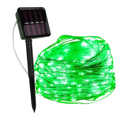 Solar LED Lichtsnoer Warm Wit Groene Koperdraad IP65 Waterdicht Voor Tuin Terras & Balkon