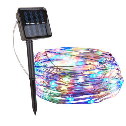Solar LED Lichtsnoer Warm Wit Groene Koperdraad IP65 Waterdicht Voor Tuin Terras & Balkon
