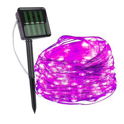 Solar LED Lichtsnoer Warm Wit Groene Koperdraad IP65 Waterdicht Voor Tuin Terras & Balkon
