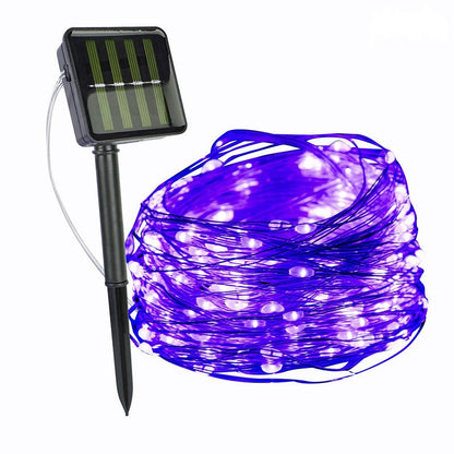 Solar LED Lichtsnoer Warm Wit Groene Koperdraad IP65 Waterdicht Voor Tuin Terras & Balkon