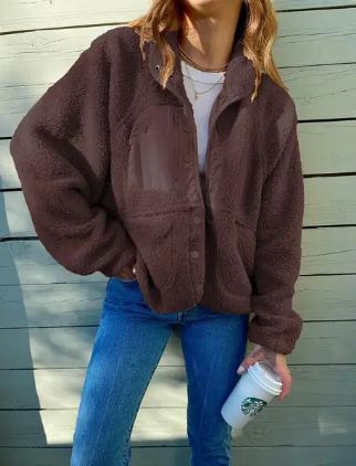 Warme Fleece Jas Heren Met Knoopsluiting