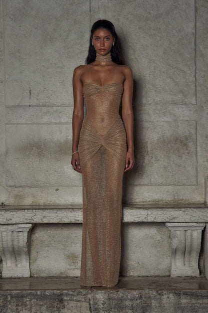 Strapless Maxi Jurk met Glitter voor Dames