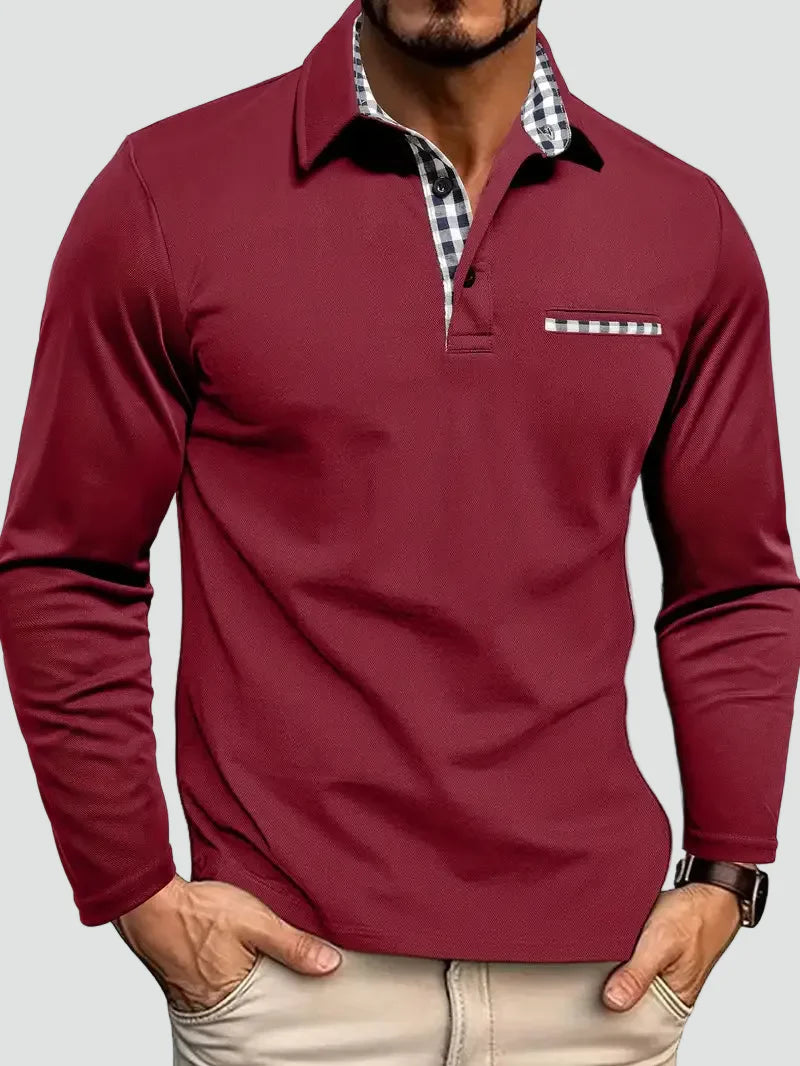 Heren Polo Lange Mouwen Klassiek Design - StudioMarella
