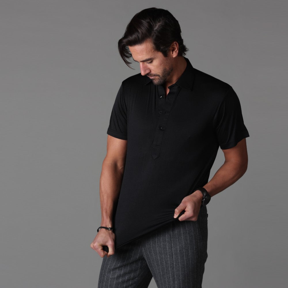 Mannen Poloshirt Korte Mouwen Rekbaar Slim Fit