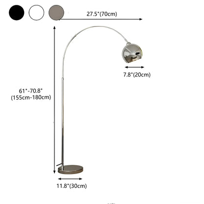 Booglamp Vloerlamp Chroom Zwart Zilver Verstelbaar 180cm E27 Woonkamer Modern