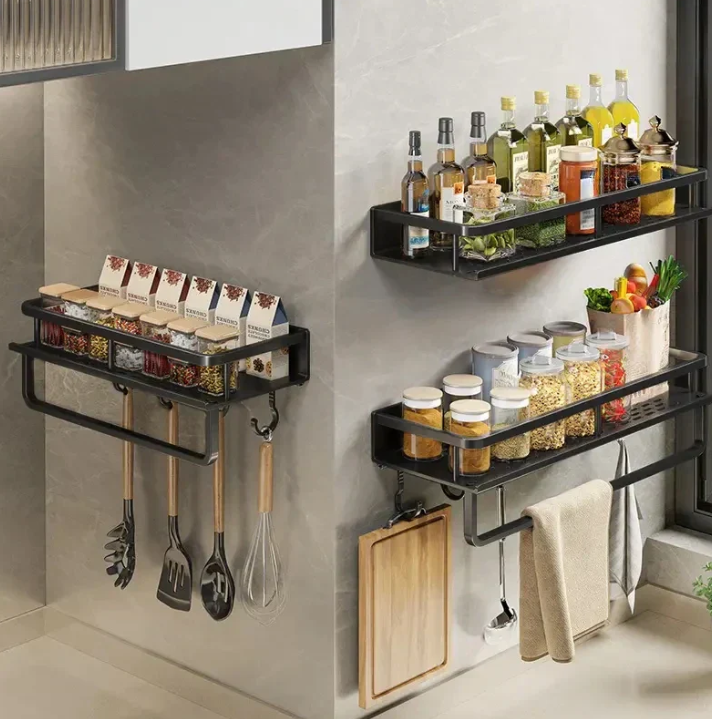 Wandrek Keuken Metaal Met Handdoekhouder 30-50cm Muur Organizer