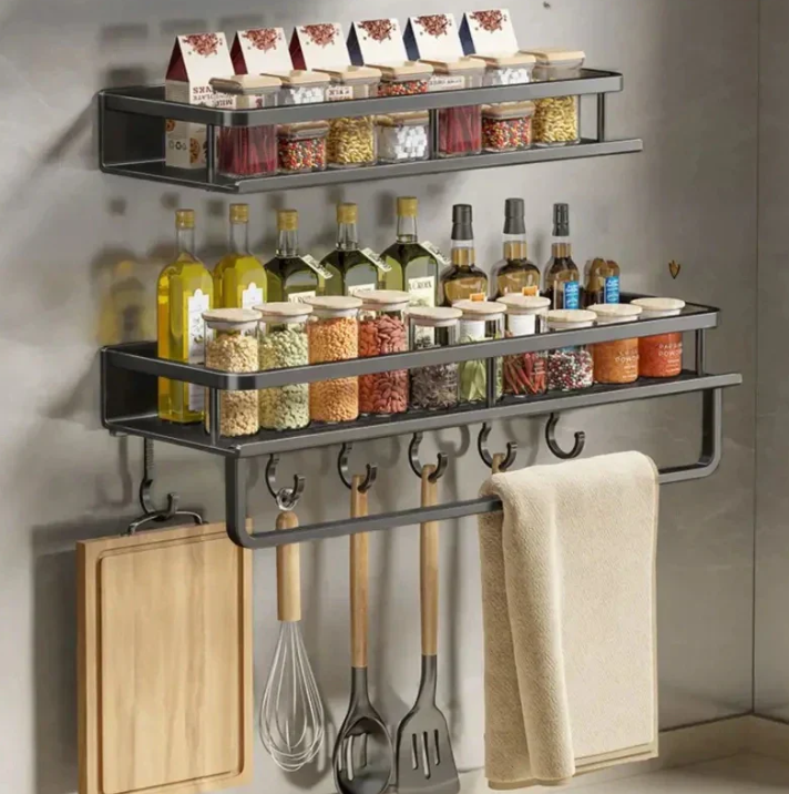 Wandrek Keuken Metaal Met Handdoekhouder 30-50cm Muur Organizer