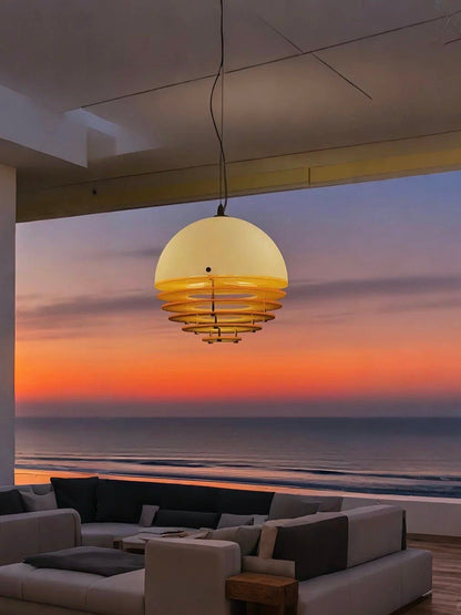 Stijlvolle Hanglamp Bauhaus Design Oranje-Wit Sfeerverlichting voor Moderne Interieurs