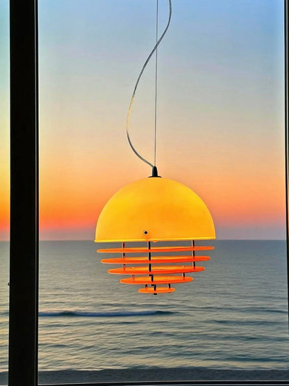 Stijlvolle Hanglamp Bauhaus Design Oranje-Wit Sfeerverlichting voor Moderne Interieurs