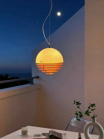Stijlvolle Hanglamp Bauhaus Design Oranje-Wit Sfeerverlichting voor Moderne Interieurs