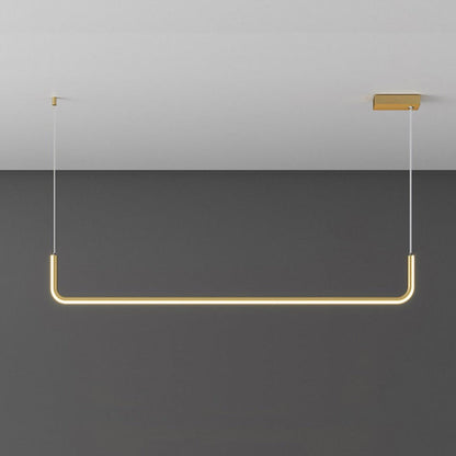 Hanglamp LED Aluminium Zwart Modern Eetkamer Woonkamer Dimbaar Lineaire Pendellamp Minimalistische Plafondlamp Tafel