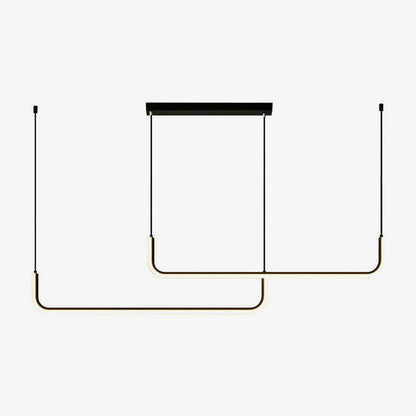 Hanglamp LED Aluminium Zwart Modern Eetkamer Woonkamer Dimbaar Lineaire Pendellamp Minimalistische Plafondlamp Tafel