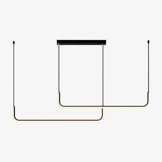 Hanglamp LED Aluminium Zwart Modern Eetkamer Woonkamer Dimbaar Lineaire Pendellamp Minimalistische Plafondlamp Tafel