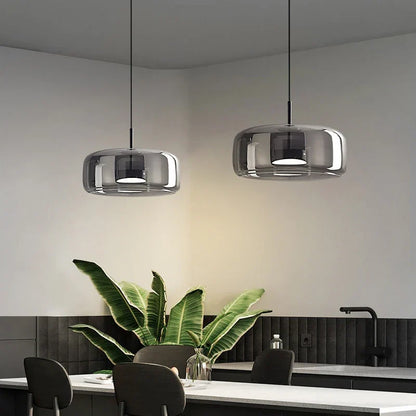 Nordische Hanglamp Glas LED Cognac Rookgrijs Scandinavisch