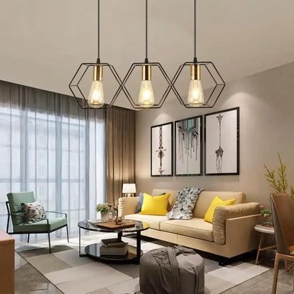 Hanglamp Industrieel Metaal Zwart 35-Lichts Honingraat Hexagon G9 LED Eetkamer Loft
