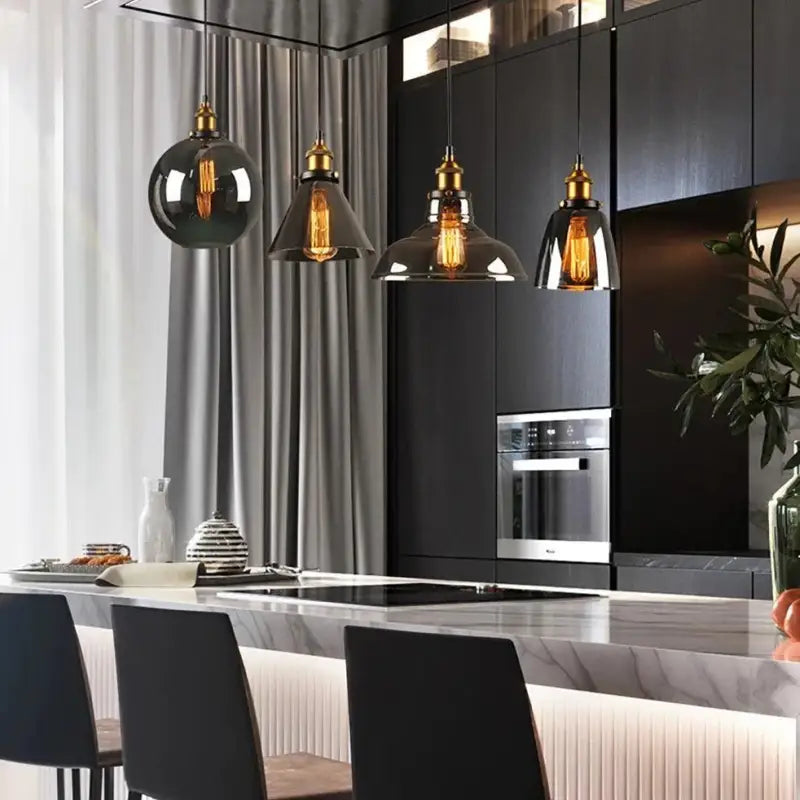 Titel: Hanglamp Rookglas Vintage LED G9 12W Zwart Woonkamer Eetkamer Slaapkamer Retro
