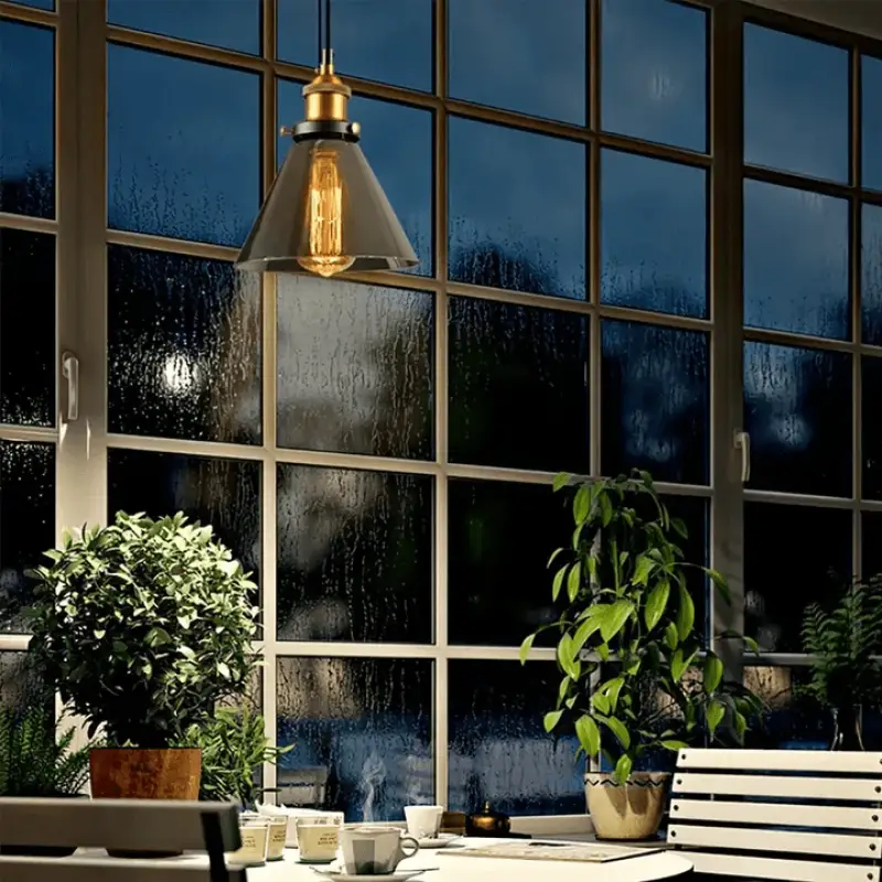Hanglamp Rookglas Modern Metaal Zwart Goud E27 Industriële Verlichting