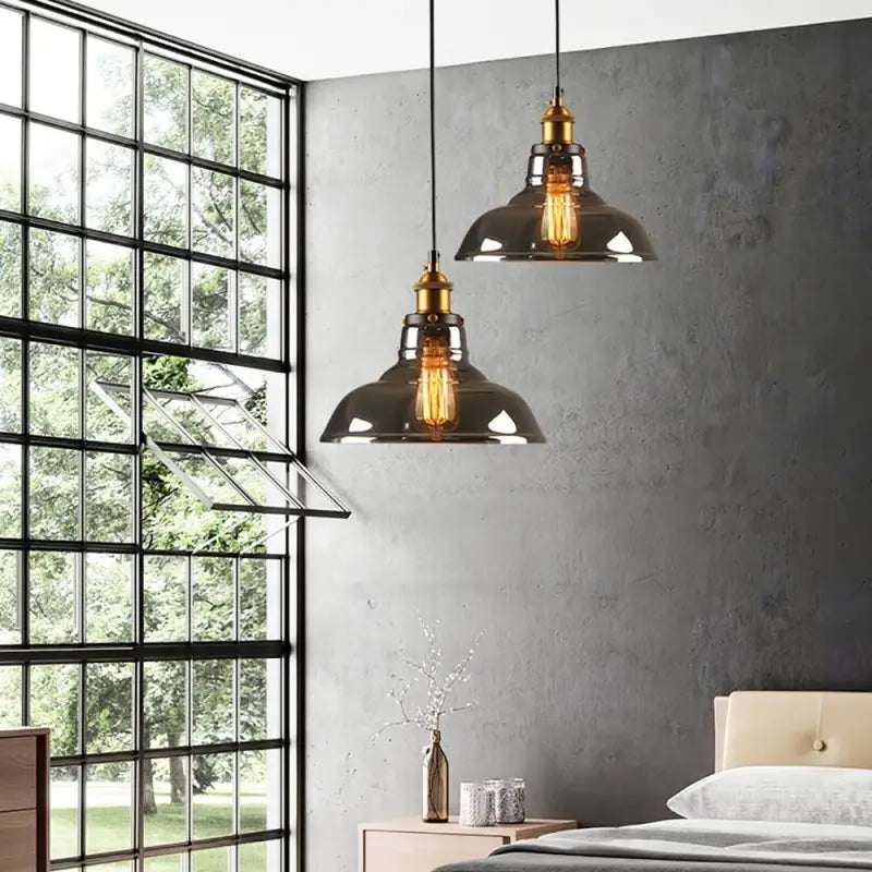 Titel: Hanglamp Rookglas Vintage LED G9 12W Zwart Woonkamer Eetkamer Slaapkamer Retro