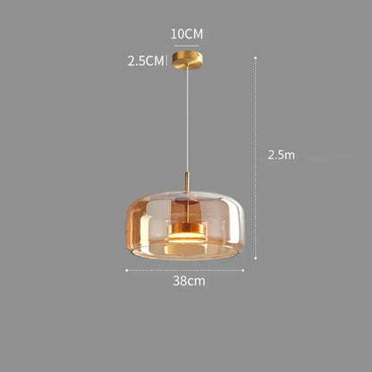 Nordische Hanglamp Glas LED Cognac Rookgrijs Scandinavisch