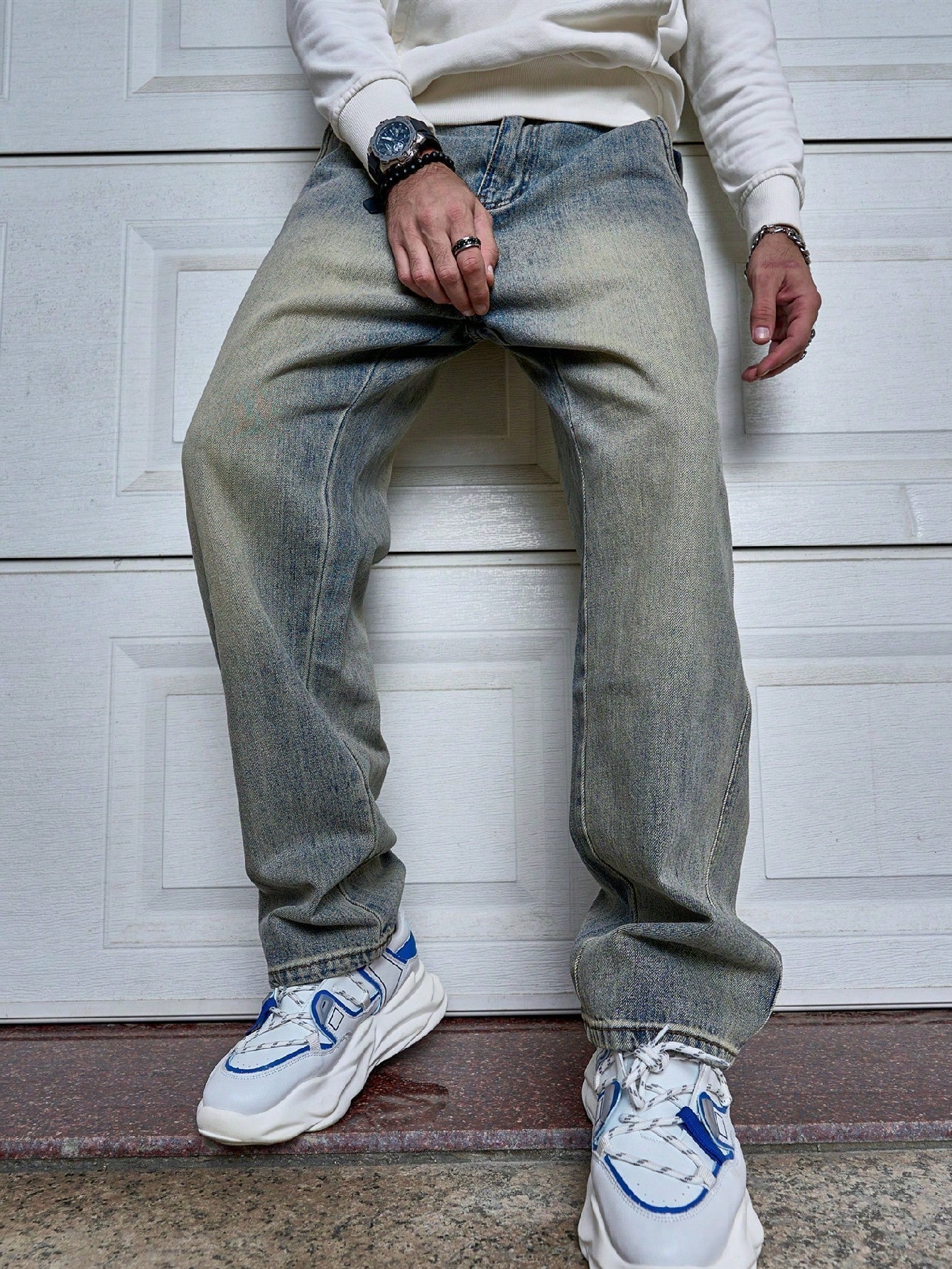 Donkerblauwe Heren Jeans Straight Fit Slim Model - StudioMarella