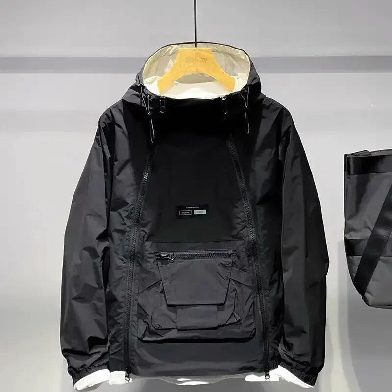 Waterdichte Hooded Jas met Rits voor Mannen - StudioMarella