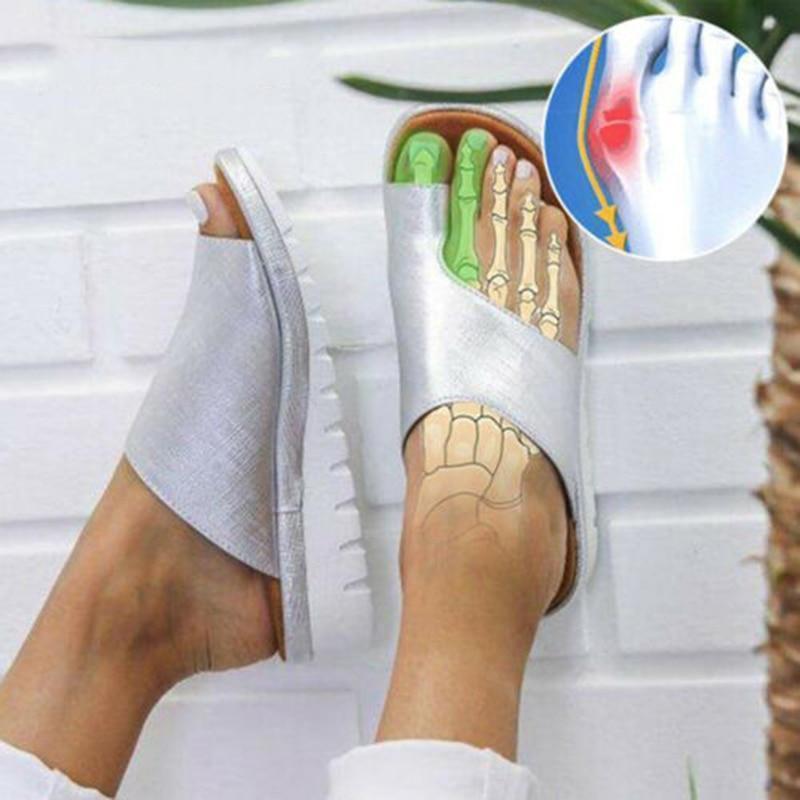 Orthopedische Dames Slippers met Voetbed Zwart Geel Zilver Goud Hallux Correctie Zomer Comfort