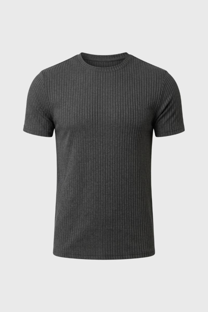 Heren T-Shirt Slim Fit Ronde Hals Geribd - StudioMarella