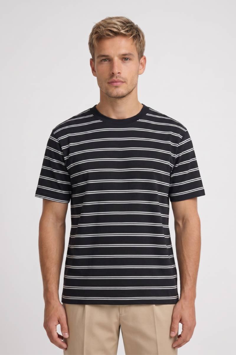 T-shirt Heren - Gestreept Oversized | Korte Mouwen — Gestreept Zwart