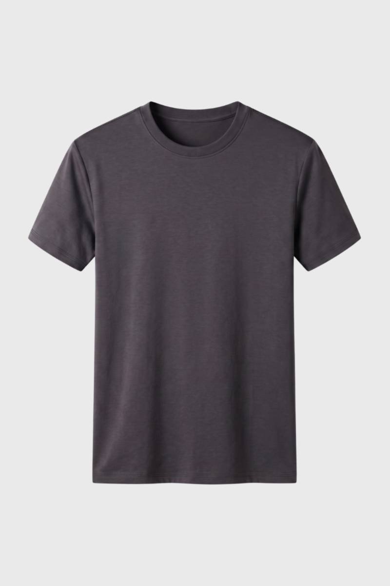 T-shirt Heren - Klassieke Ronde Hals | Comfortabele Pasvorm — Antraciet