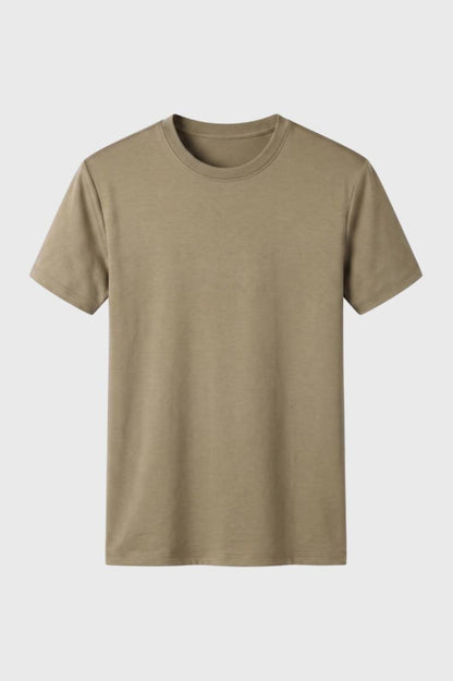 T-shirt Heren - Klassieke Ronde Hals | Comfortabele Pasvorm — Beige