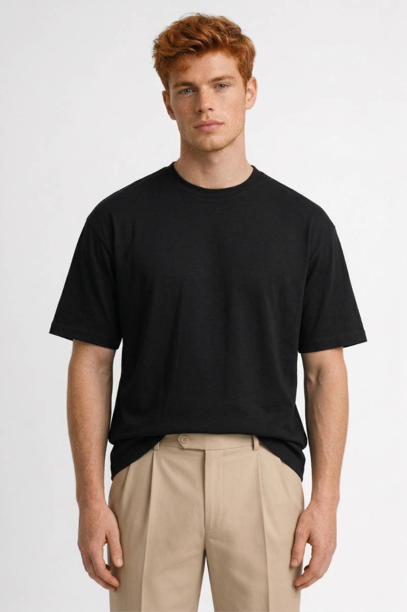 T-Shirt Heren - Oversized Basic | Ronde Hals - Zwart