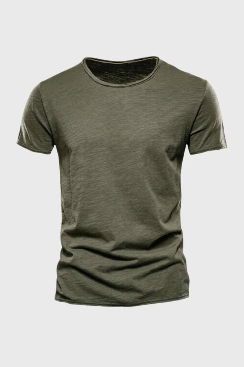 T-Shirt Heren - Zachte Katoen Casual | Comfort Fit - Olijfgroen