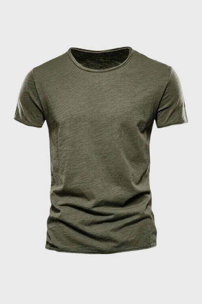 T-Shirt Heren - Zachte Katoen Casual | Comfort Fit - Olijfgroen
