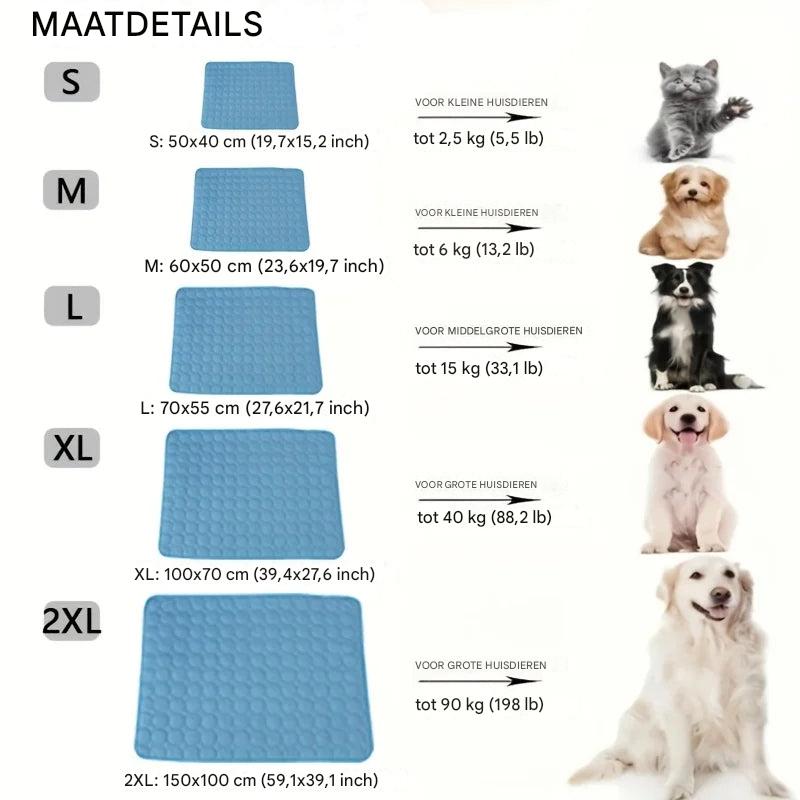 Zelfkoelende Rustmat voor Huisdieren Ademend Koelend Oppervlak Honden Katten Zomercomfort Verstelbaar Formaat