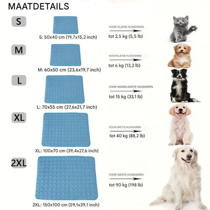 Zelfkoelende Rustmat voor Huisdieren Ademend Koelend Oppervlak Honden Katten Zomercomfort Verstelbaar Formaat