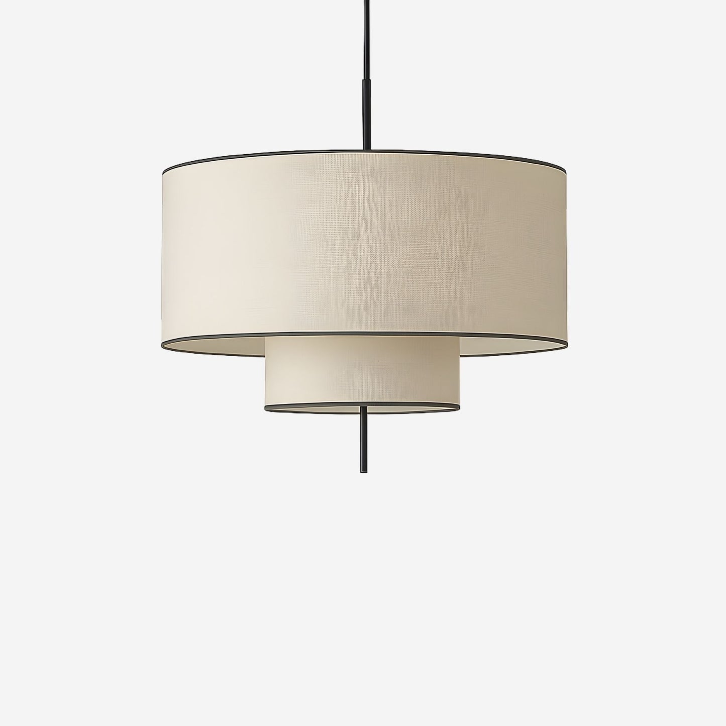 Hanglamp Cilinder Textiel Beige Dubbele Kap Modern Design