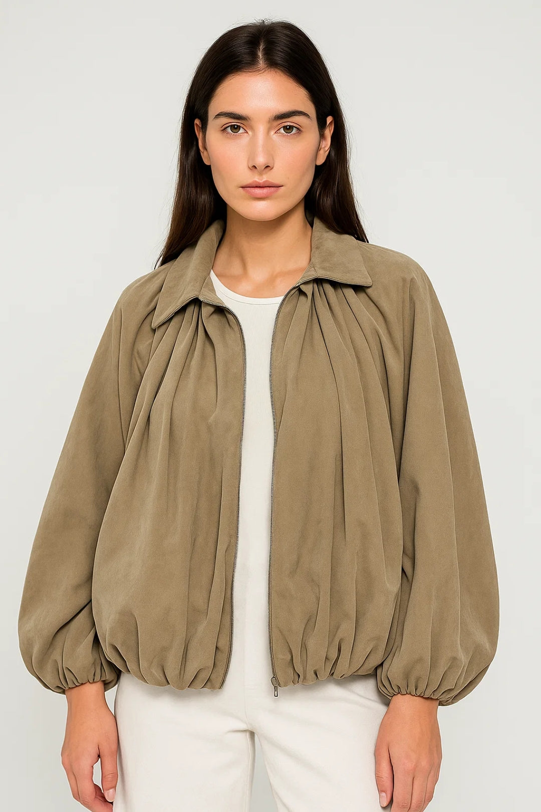 Dames Tussenjas Oversized met Ballonmouwen Casual Stijl - StudioMarella