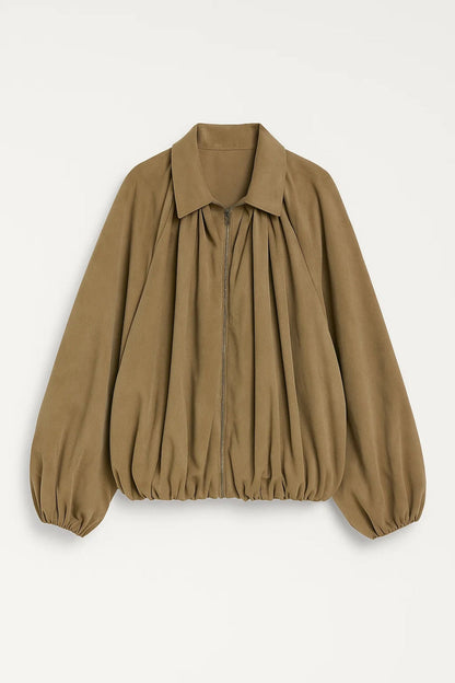 Dames Tussenjas Oversized met Ballonmouwen Casual Stijl