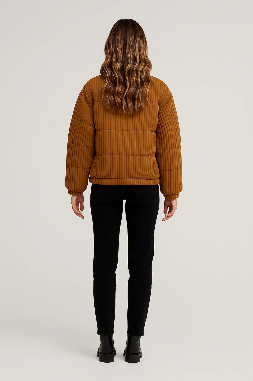 Korte Pufferjas Dames Warm en Trendy Ribstructuur