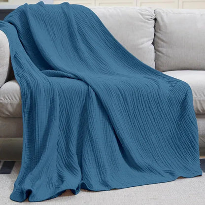 Zachte Mousseline Plaid Licht Katoenen Deken Rond Warm Pluche Woonkamer Slaapkamer