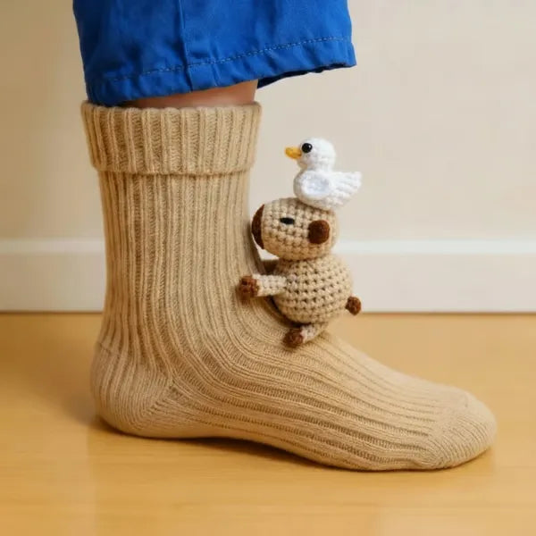 Chaussettes peluche animaux