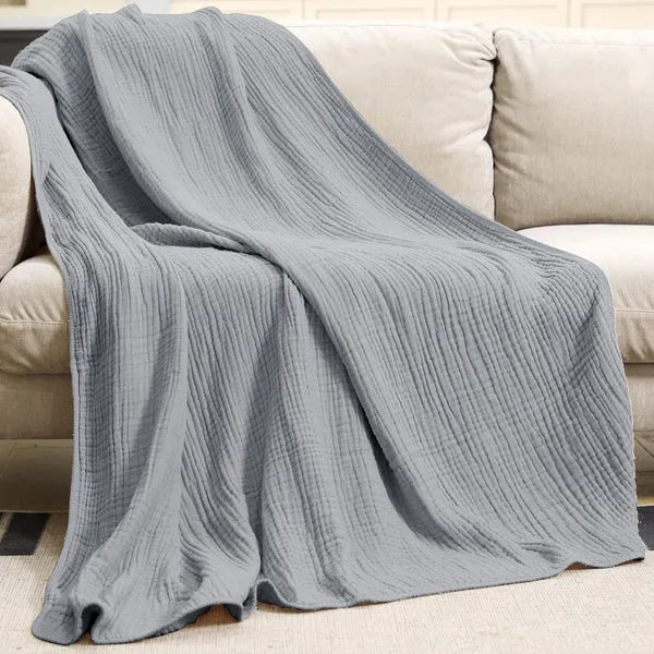 Katoenen Zomerdeken voor de Bank Mousseline Plaid Ademend Licht Dun